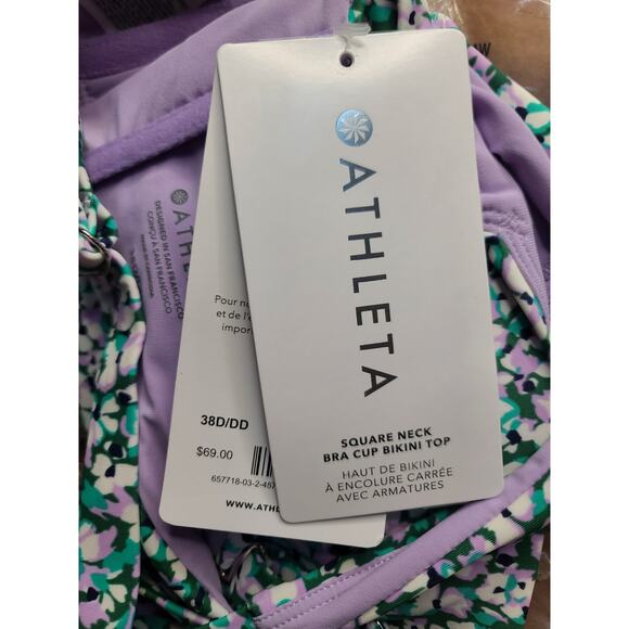 NWT Athleta Square Neck Bikini Top - 38 D/DD - camo flora gables - 38 D/DD - Picture 3 of 3